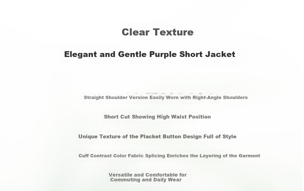 Chushen Women's Short Jacket for Spring And Autumn, Gentle Purple Elegant Chanel-Style Short H-Type Casual Coat for Petite Women S51D035 2