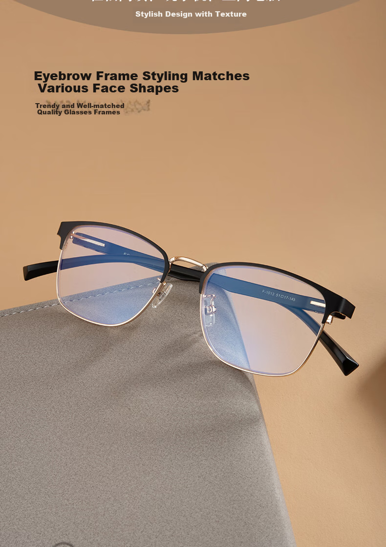 Fushikang Reading Glasses for Business Men, Anti-Blue Light, Ultra-Light, High Definition, Imported Presbyopic Glasses F1013 Black Gold +250 Degrees 4