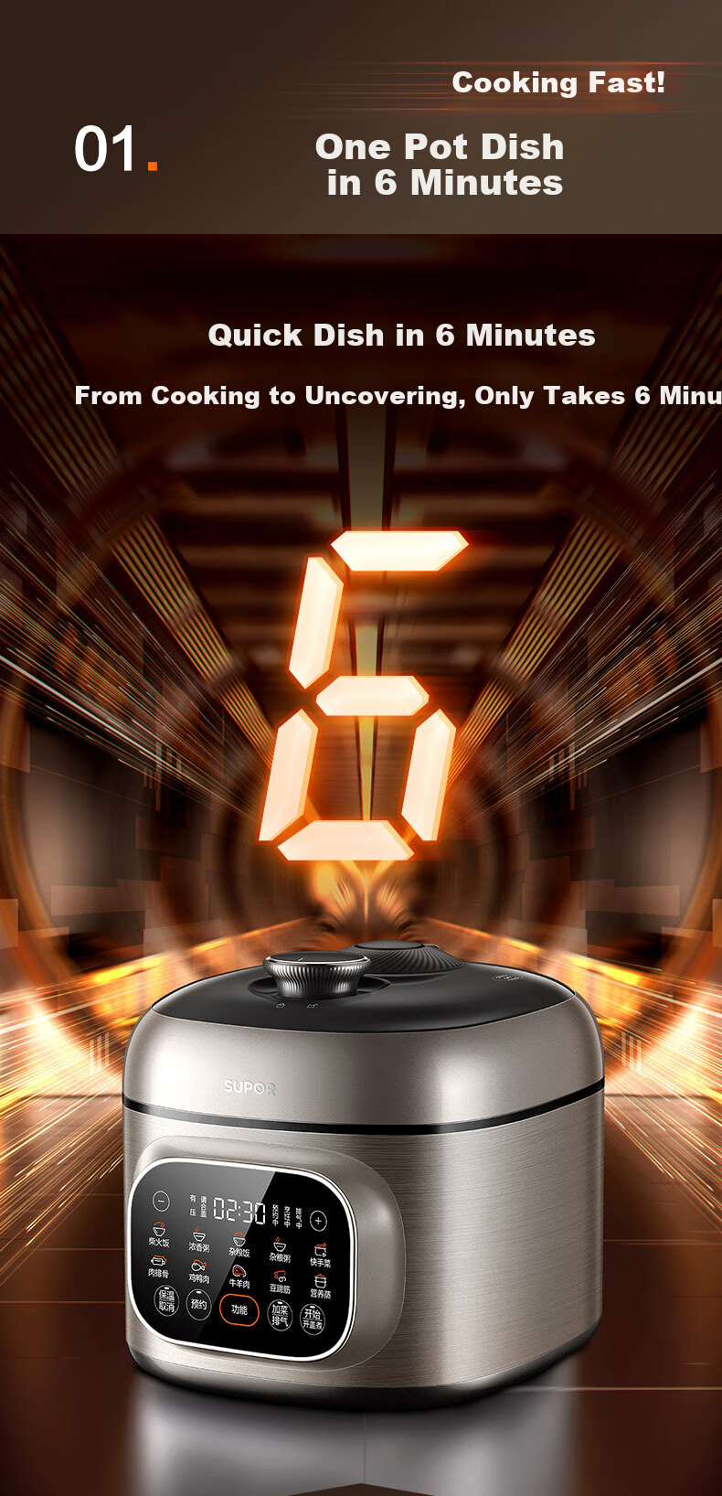 SUPOR ZMD Anxin Series, Home Use 5L Smart Reservation Ball Pot, Large Capacity Electric Home Fully Automatic Multifunctional Rice Cooker, Electric Pressure Cooker SY-50FC525Q 3