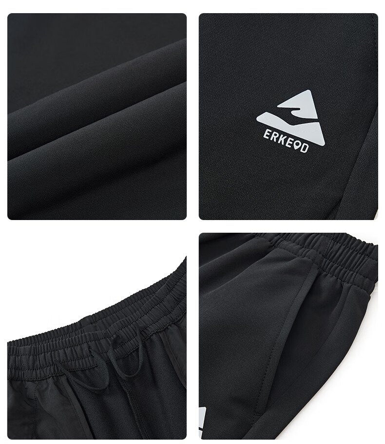 ERKE Kids Boys Sports Pants Casual Versatile Black 160 24