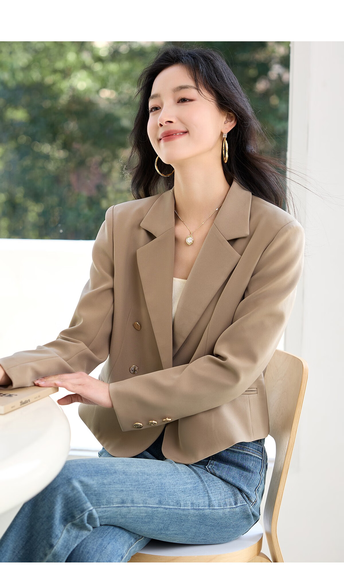 Chushen Spring and Autumn Women's Fashionable Short Casual Blazer Jacket S41U059 20