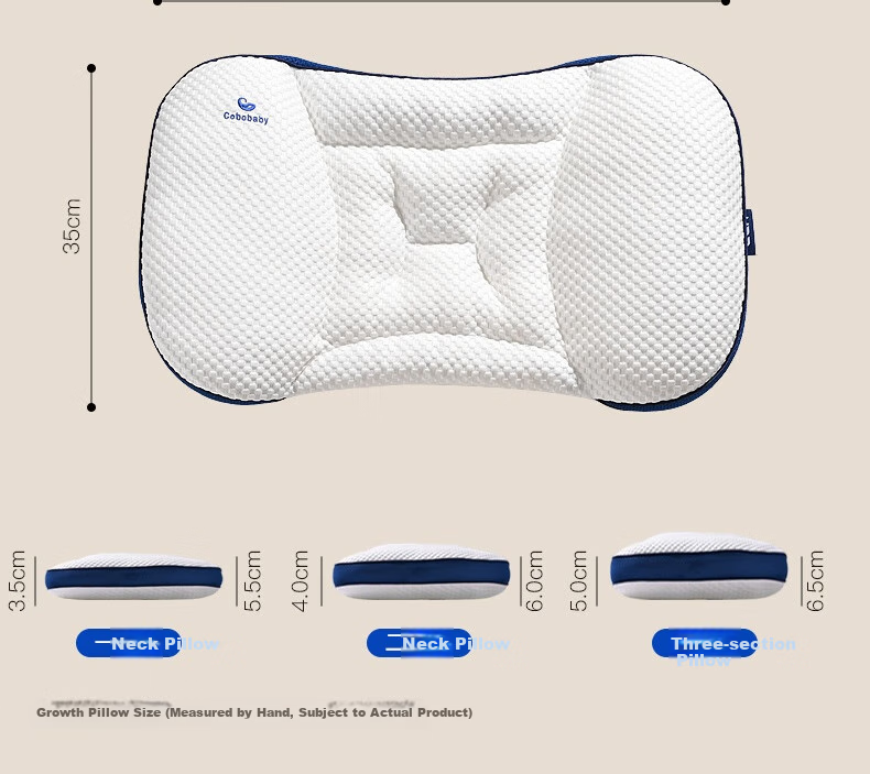 COBOBABY Children's Herbal Pillow with Neck Support, for Ages 1-3, Summer Comfortable Breathable Baby Pillow, Ventilated All Seasons 15