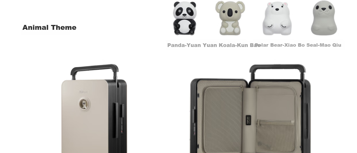 Tujia TUPLUS Limited Edition Wide Trolley Suitcase Travel Luggage, 20 Inch, Panda + Polar Bear 28
