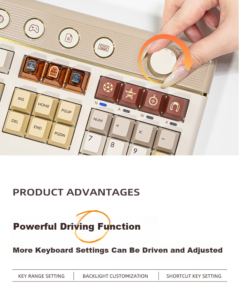 CoolKiller CK108 Mechanical Keyboard, Wireless Bluetooth Tri-Mode Gaming E-Sports Customizable RGB Retro Magnetic Switch Clicky Switch for Home Use 18