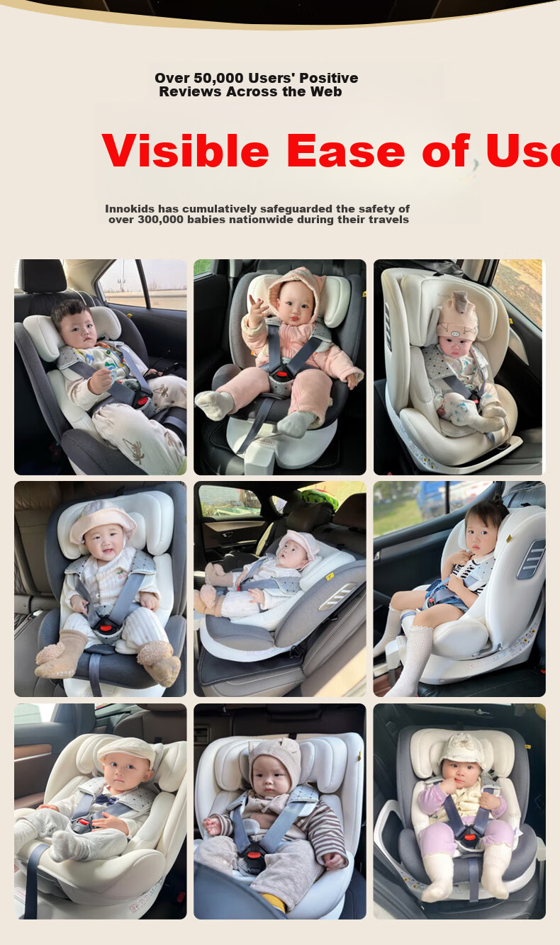 Innokids Child Safety Car Seat for Ages 0-12, Intelligent Ventilation, Heating, 360° Rotation, I-Size Certified IK18, Misty Gray 6
