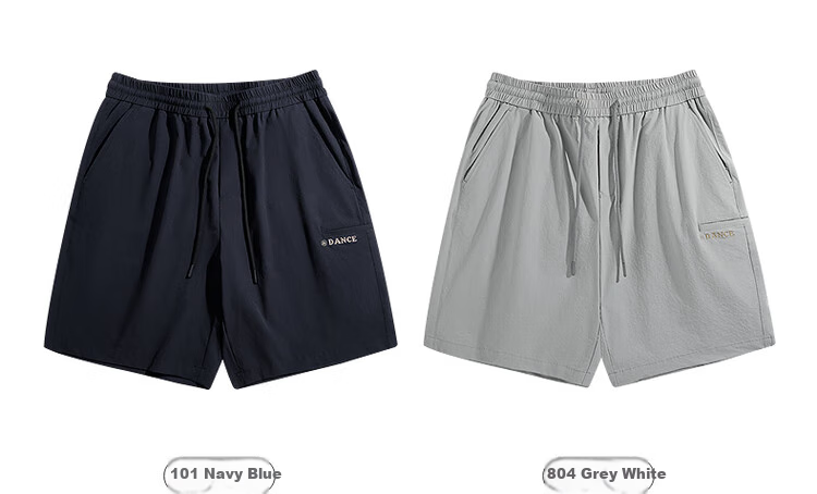 DANCING WOLVES [Sifangtan] Summer Loose Breathable Elastic Shorts Outdoor Style Men's Casual Shorts 101 Navy Blue L 4