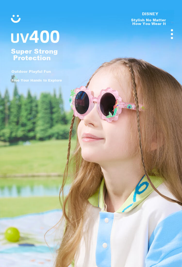 Disney Little Mermaid Children's Sunglasses, Girls' Sunglasses, Kids' Outdoor Travel Vacation UV Protection Glasses for School 1