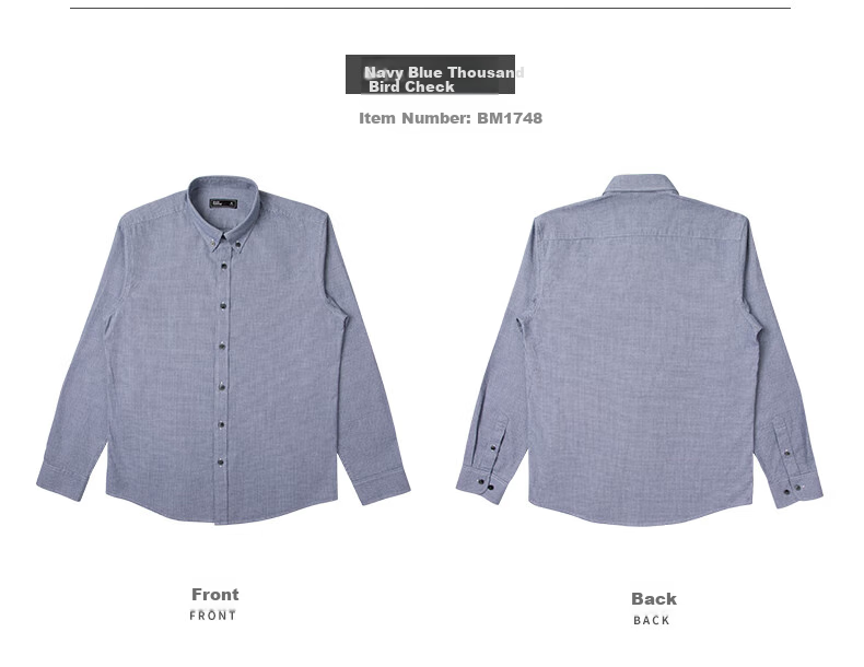 BLACKMONDAY Houndstooth Plaid Shirt for Men, Pure Cotton Brushed Long-Sleeve All-Cotton Wrinkle-Resistant Formal Business Casual Shirt 11