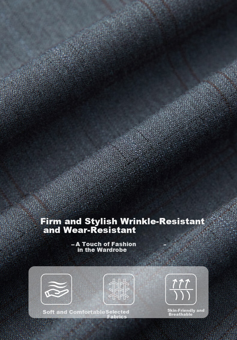 FIRS [Contains Wool] Men's Suit Set, Business Casual Professional Formal Wear, Commuter Wedding Attire, Male Work Uniform 4