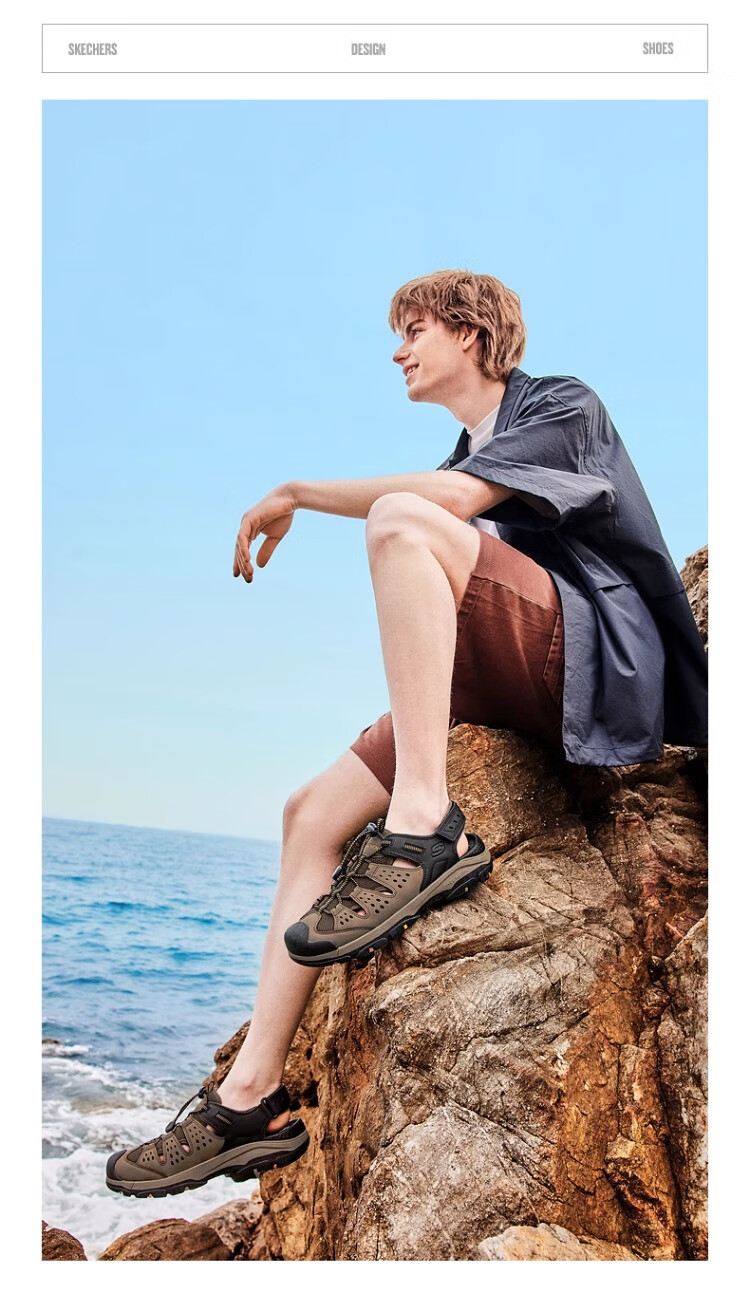 Skechers Water Shoes | Men's Sandals, Non-Slip Shock-Absorbing Wear-Resistant Off-Road Outdoor Hiking Casual Sports Shoes 205113 6