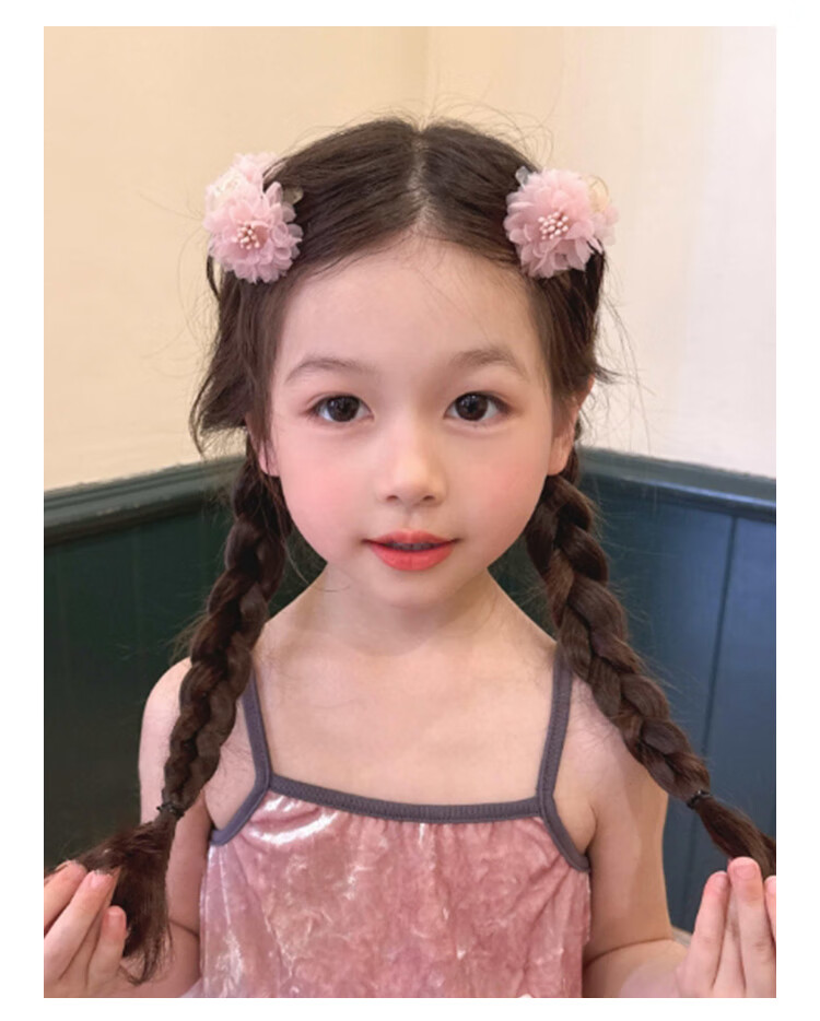 CHIMERA 2-Piece Small Floral Kids Hair Claw Bangs Clip Princess Hair Accessories Girls Hairpin Children's Day Gift 6.1 12