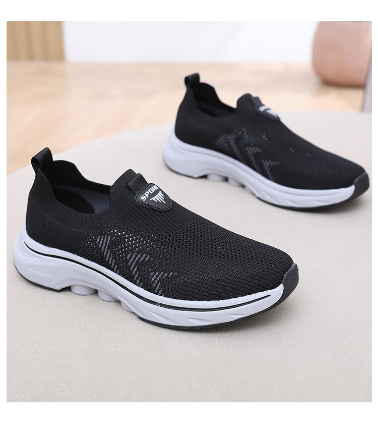 Anglerfish Old Beijing Cloth Shoes Women's Summer Breathable Mesh Slip-On Walking Shoes A6008 Gray Size 38 23