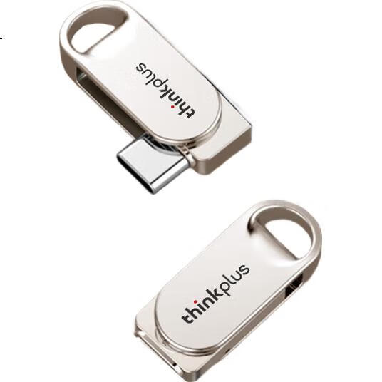 USB-накопитель ThinkPlus Lenovo 128GB Dual-Interface Metal USB Flash Drive, совместимый с телефонами и компьютерами с USB Type-C, внешний универсальный флэш-накопитель с большой емкостью, TYCU301