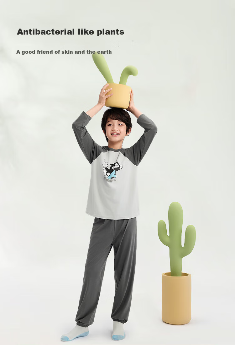 BALABALA Children's Pajama Set Autumn Boys' Loungewear Suitable for Outdoor Wear, Antibacterial And Mite-Resistant for Small, Medium And Large Kids 209325171101 3