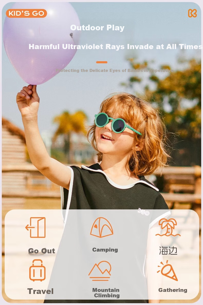 Kigo 2025 Children's Polarized Sunglasses, Baby Fashion UV Protection Glasses, Qiqi Brown, Ages 2-5 6
