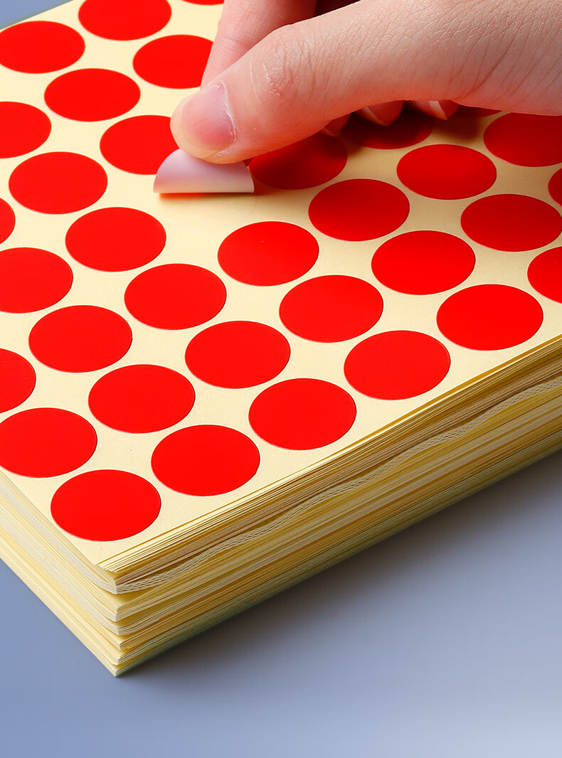 GOTOVAN Colorful Polka Dot Round Sticker Adhesive Label Paper Handwritten Small Size Round Dot Number Coding Red Large 5