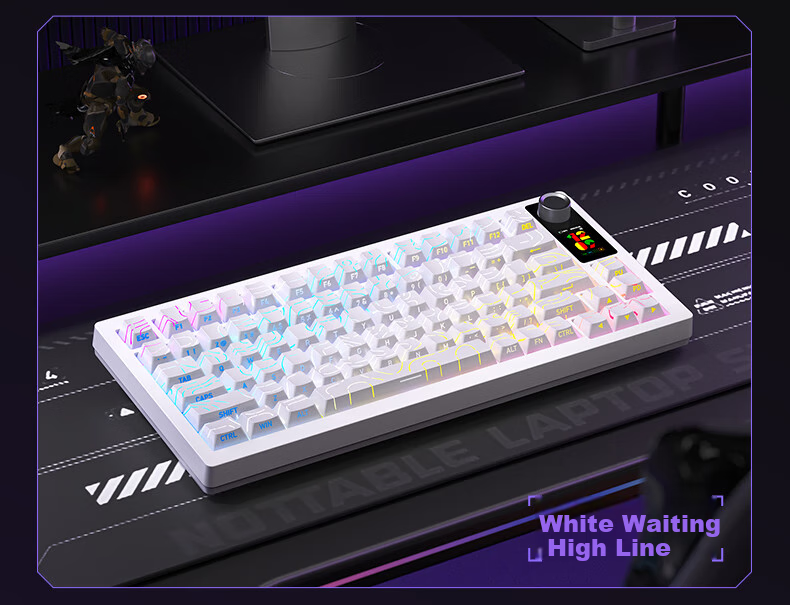 Langtu Langtu LT75pro Mechanical Keyboard, Wired/wireless/Bluetooth Triple-Mode, 75 Keys, Gaming And E-Sports, Computer Office Keyboard, LCD Color Screen, Isometric Layout, Raptor Switches 17