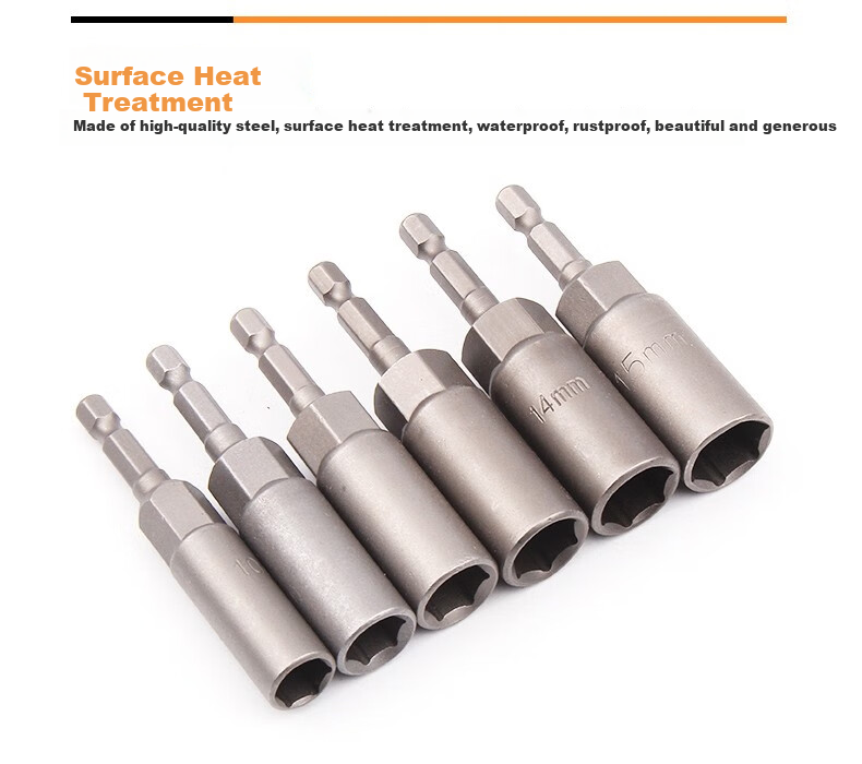GREENER Electric Wrench, Household Socket Head, Deepened Internal Hexagon, Extended And Deepened Screwdriver Socket, Hand Drill Self-Tapping Screwdriver Bit 6