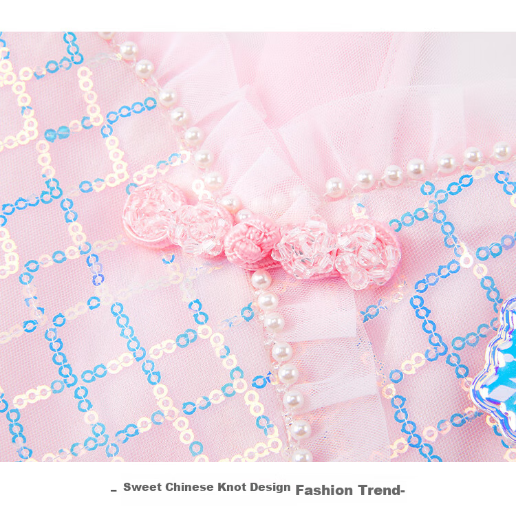 Disney Summer Princess Dress Girls Festival Gift Chinese Style Blue New Chinese Dress Girl Size 140 17