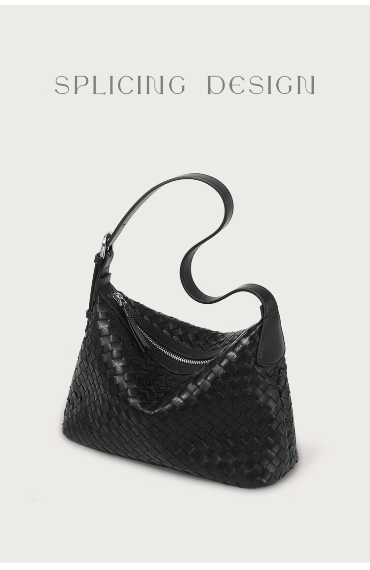 Mood Lambskin Woven Bag, Blue Underarm Beach Bag, Hobo Commuter Large Capacity Shoulder Crossbody Dumpling Bag, Birthday Gift 17