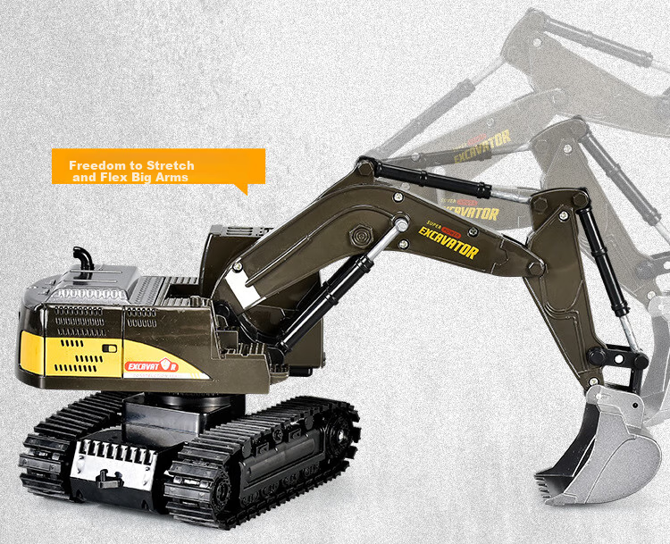 LEAIXIANG Children's Alloy Remote Control Excavator, Electric Toy Digger, Beach Sand Digging Machine, Boys' New Year Gift 7