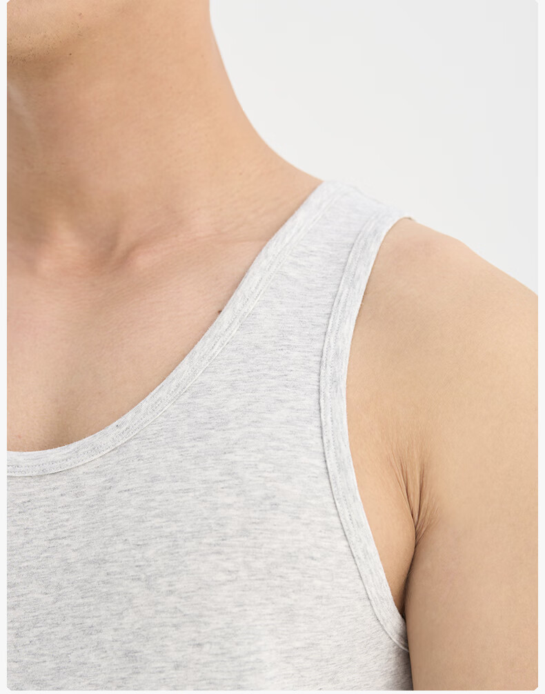 Songshan Cotton Shop Men's Vest Simple Solid Color Home Wear Sports Undershirt Base Sleepwear Cool Breathable Black 170 9