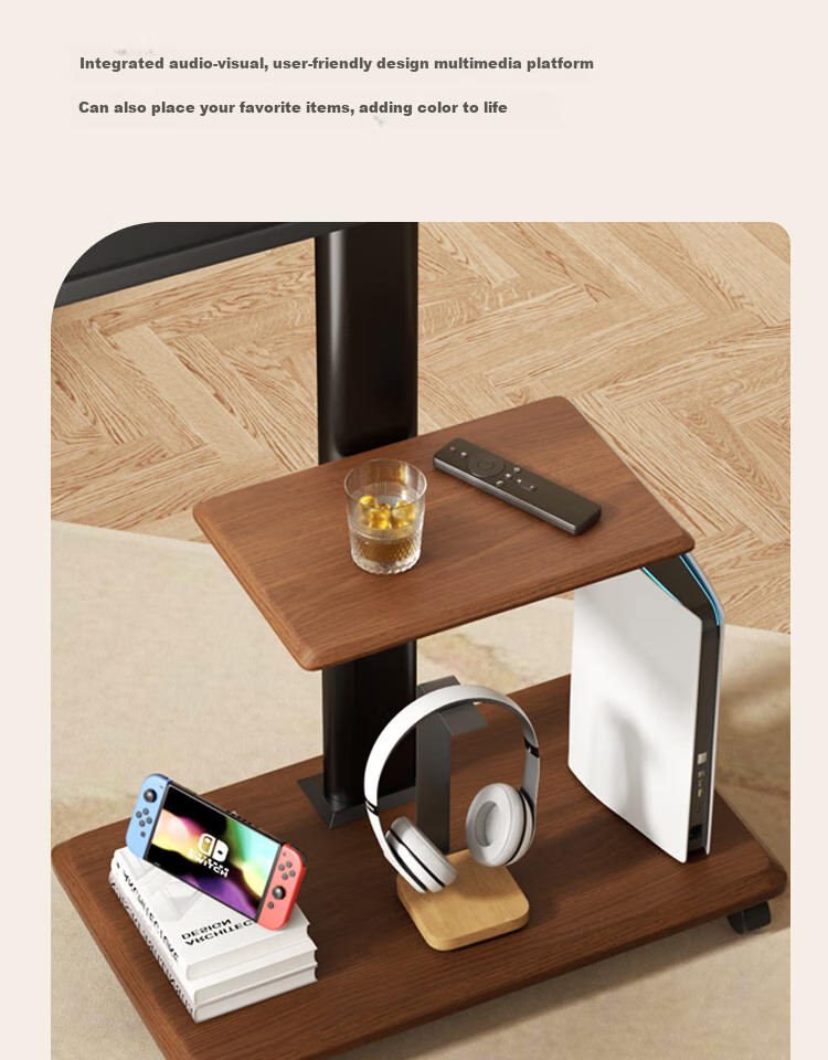Enlipu TV Stand for 32-75 Inch, Floor-Standing TV Bracket, No Drilling Required, Movable Floor TV Stand Compatible with Multiple Brands of TVs 18