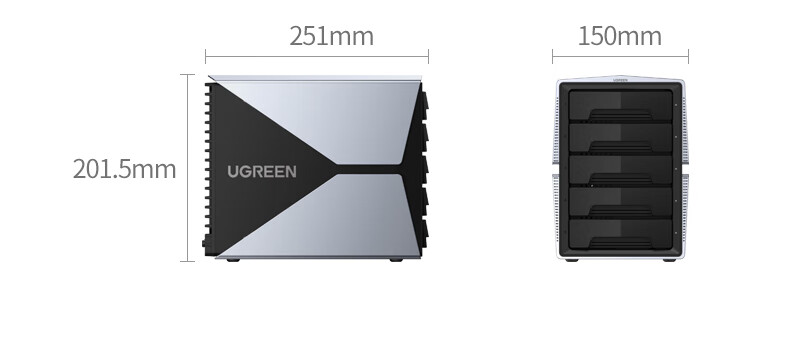 Ugreen RAID Disk Array Enclosure Multi-Bay Hard Drive Cage for NAS Expansion 2.5/3.5 Inch SATA HDD SSD 3