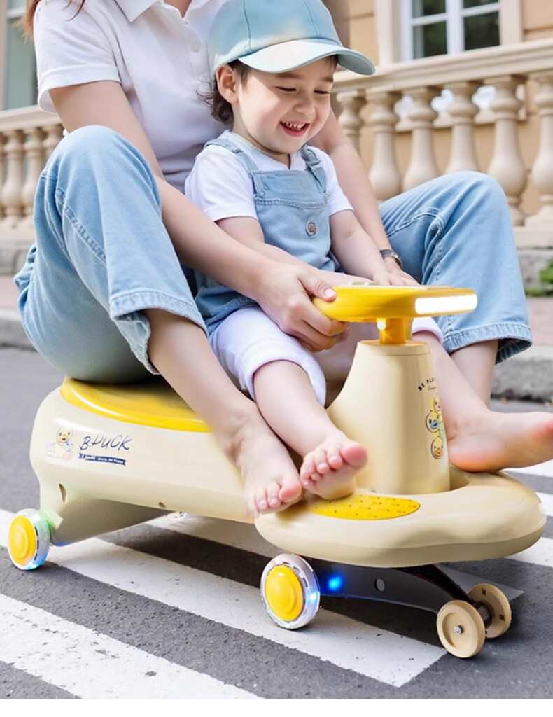 Lede Little Yellow Duck Children's Twist Car for Ages 1-3, Adult-Friendly Anti-Rollover Baby Ride-On Car, Baby's First Birthday Gift 4