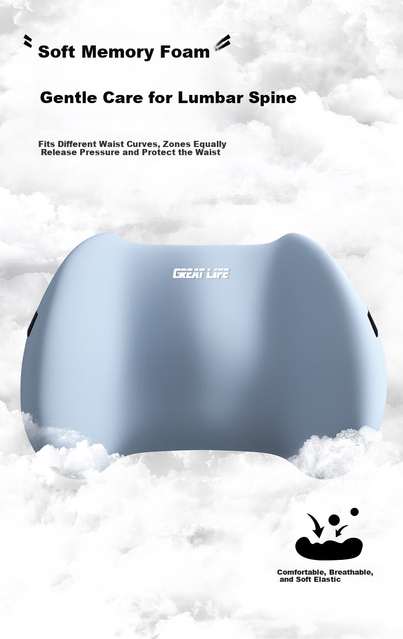 GREAT LIFE Lumbar Support Cushion Back Pillow for Office Chair, Long Sitting, Car Driving, Seat Cushion, Backrest Pillow 3