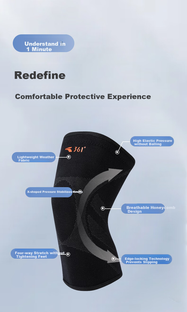 361° Knee Brace for Sports Running Meniscus Injury, Medical-Specific, Suitable for Basketball Badminton Climbing Mountaineering, Warm Knee Joint Arthritis Protection Gear 3