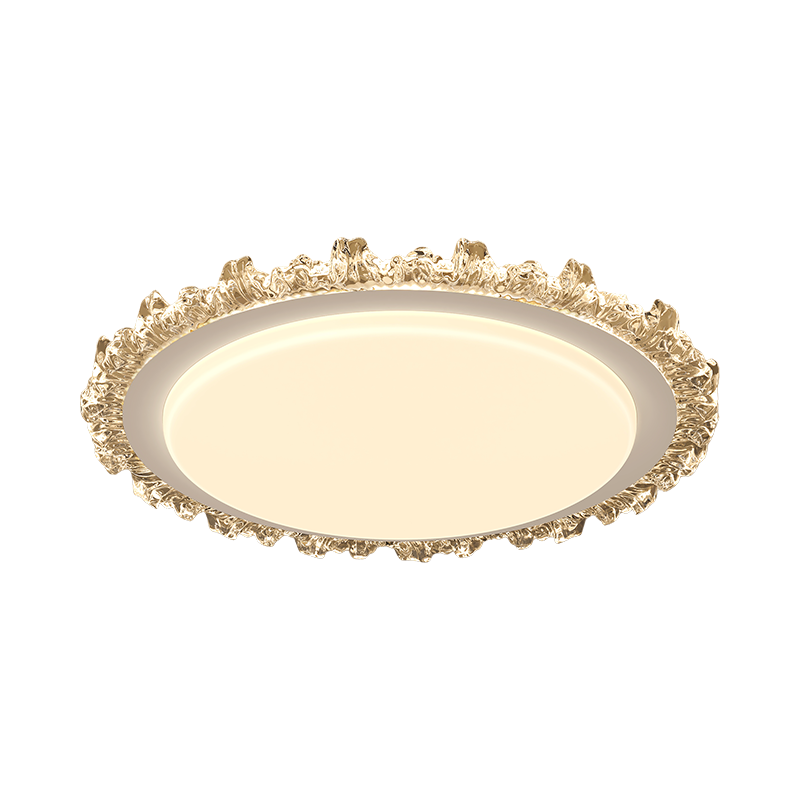 GUJIA LED Ceiling Light Eye Protection Puri Light Source Imitation Crystal Living Room Bedroom Light Fixture 40cm Round - Three Colors [Installation Included]