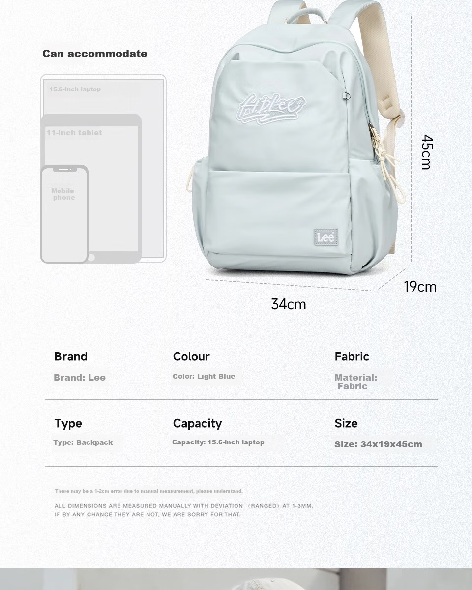 Lee Backpack for Men And Women, Japanese-Style Simple Laptop Bag with Large Capacity, Travel Backpack, School Bag, Gift, Birthday Present 16