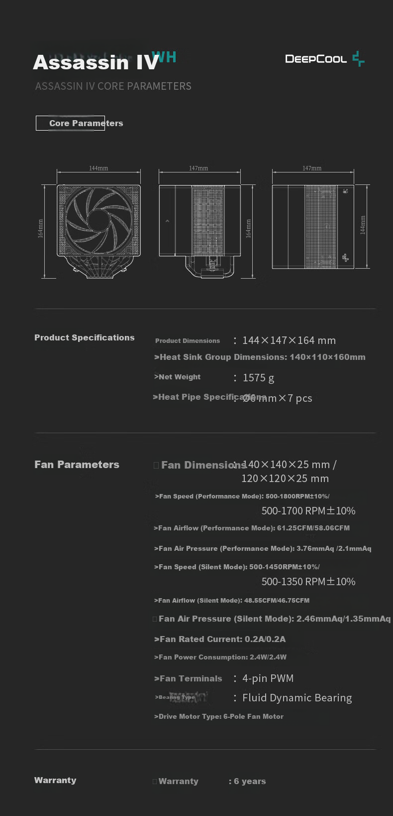 DEEPCOOL Assassin 4 White Air Cooler (7 Heat Pipes, 280W Dual-Mode Cooling, No RAM Obstruction, Magnetic Top Cover, ASSASSIN IV WH) 12