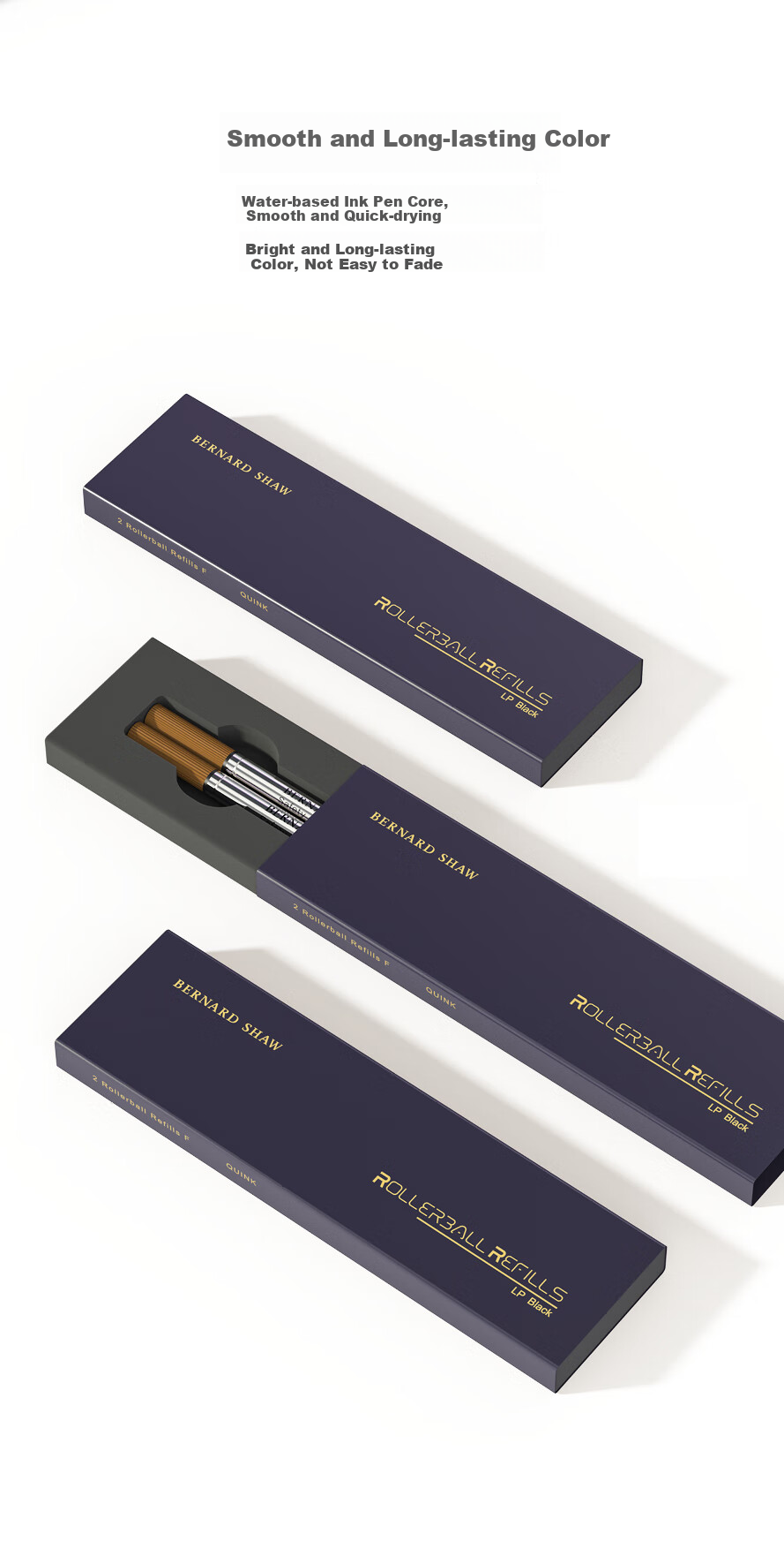 Bernard Shaw Refill Ballpoint Pen Refills, Black, Pack of 2 4