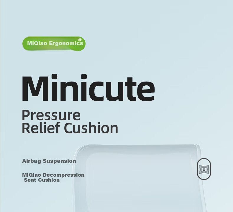 Minicute Ergonomic Cushion for Hemorrhoids, Breathable Seat Pad for Car And Office Chairs, All-Season Tailbone Protection, Non-Slip Chair Cushio 1