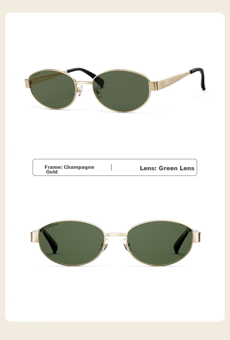 PARZIN Sunglasses for Women, Zhou Ye's Style [Qianjin Glasses], Vintage Style Eyeglasses, Driving Sunglasses for Men, Gift PZ8387 13