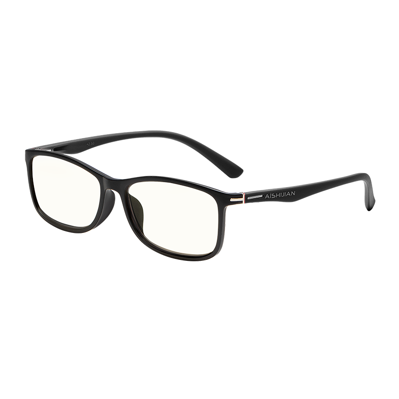 Aishijian Reading Glasses High Definition Anti-Blue Light Fatigue-Resistant Eye Protection Glasses 200 Degrees (Recommended for Ages 55-59) Elegant Black