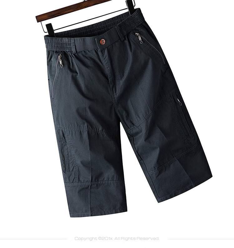 ROMON Summer Men's Workwear Cropped Pants Cotton Breathable Simple Youth Sports Shorts Beach Pants Xinjiang Pure Cotton 15