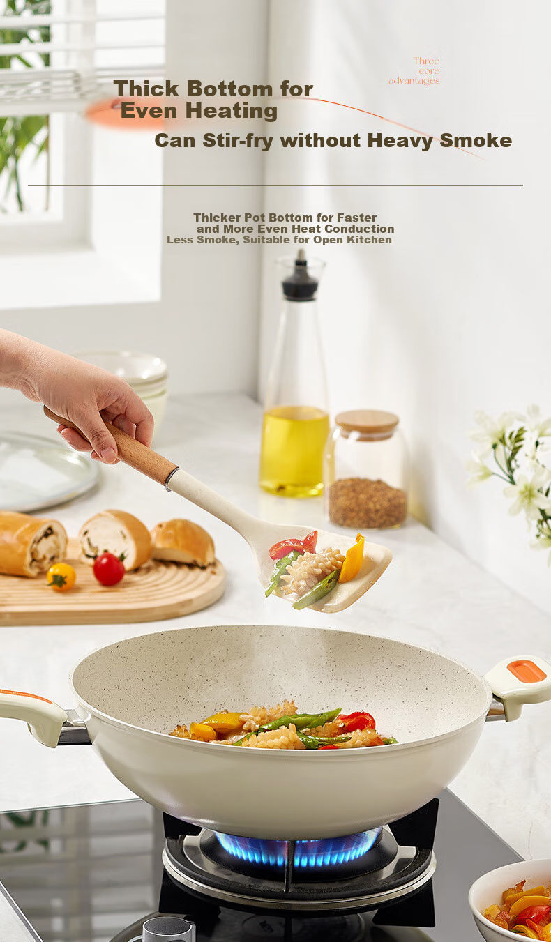 ASD Wok, Ceramic Non-Stick Frying Pan, Crystal Stone Flat Bottom Skillet, 32cm, Compatible with Gas And Induction Stoves, CL32T6WJ 10