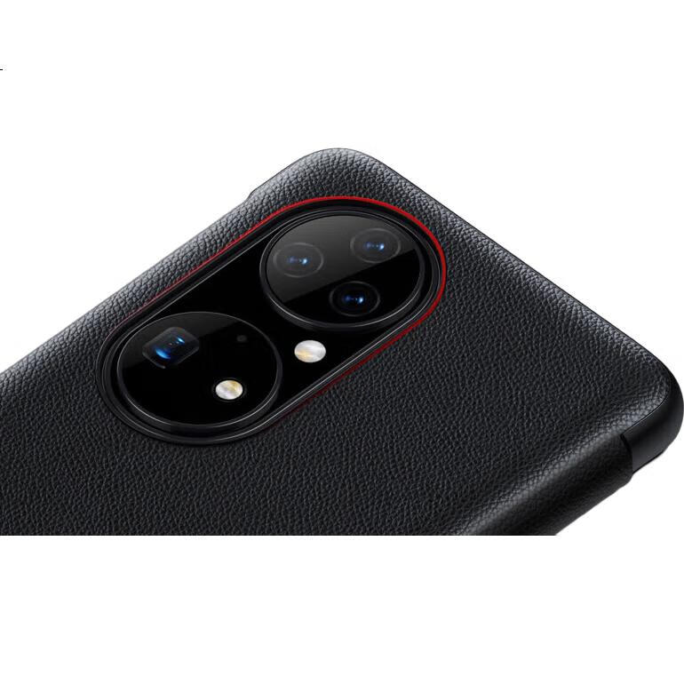 Чехол для Huawei P50 Pro ZhengJian, синий, кожаный, с окошком, смарт-окно, противоударный, бизнес-стиль