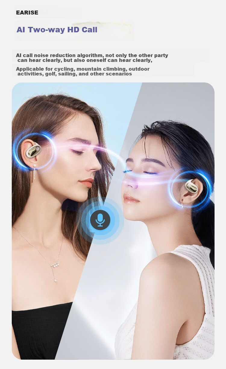 EARISE 2026 New Genuine Noise-Cancelling Open-Bone Conduction Wireless Bluetooth Headphones, Sports Ear-Hook Style, Ultra-Long Battery Life, Universal for Mobile Phones, JS918 Skin Color Smart Wearable Device 13