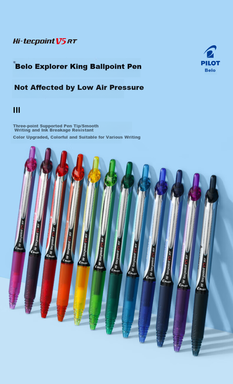 PILOT BXRT-V5 Retractable Blue-Black Gel Pen, 0.5mm, Signature Pen, Business Pen, Student Exam Pen, High-Quality Office Stationery, 6 Pens 1