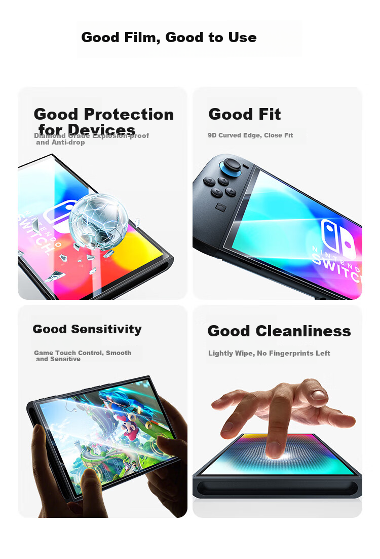 UGREEN Switch 2nd Generation HD Tempered Glass Screen Protector for 2025 Model NS2, Nintendo Game Console Anti-Fingerprint Protective Accessory Screen Film - 1 Piece 4