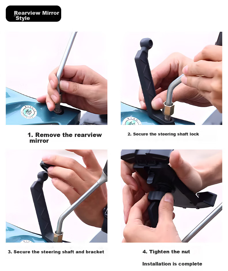 PEAK Electric Vehicle Phone Holder, Motorcycle Delivery Rider Courier Navigation Anti-Shake Bicycle Riding Phone Mount 7
