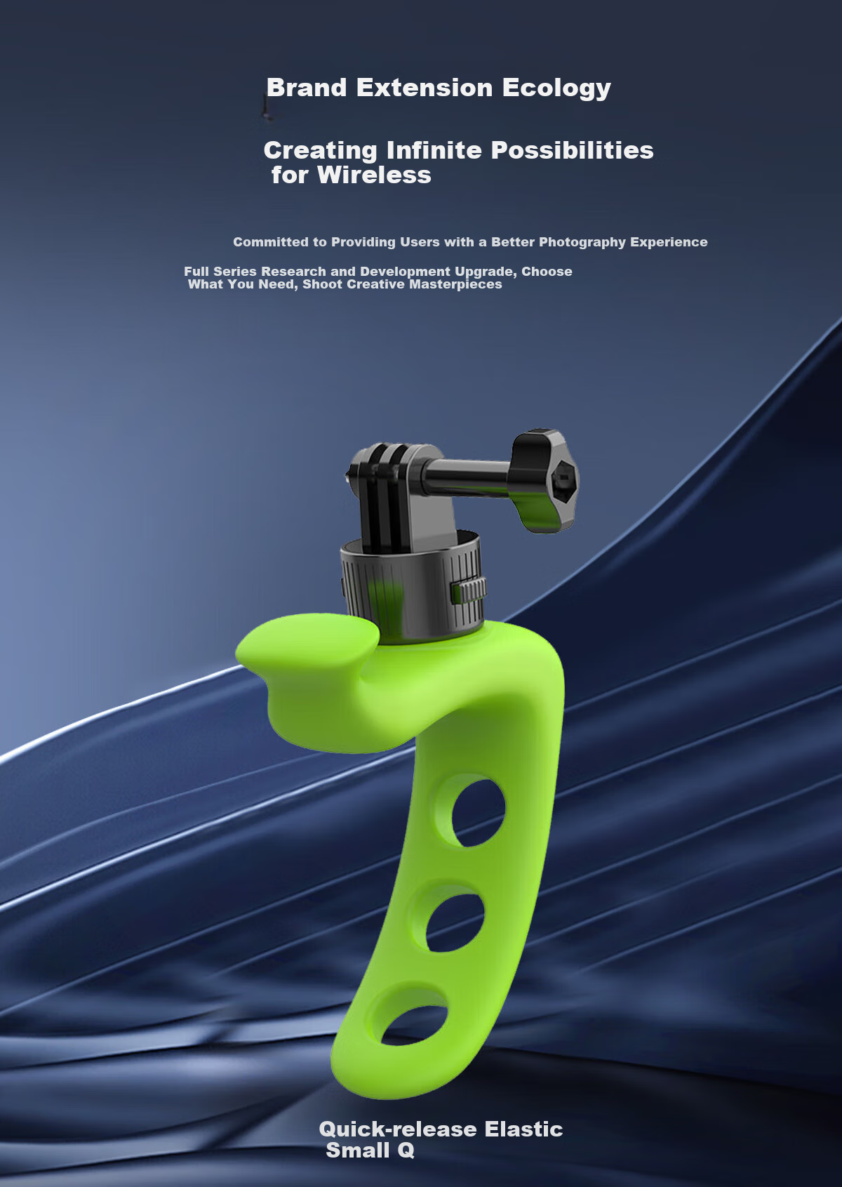 BIAZE Quick-Release Elastic Small Q, Compatible with DJI Action 6/5/4 Accessories, Cycling Shooting Mount, GoPro 13/12 Insta360 Acepro 2 Handlebar Mount JS9 9