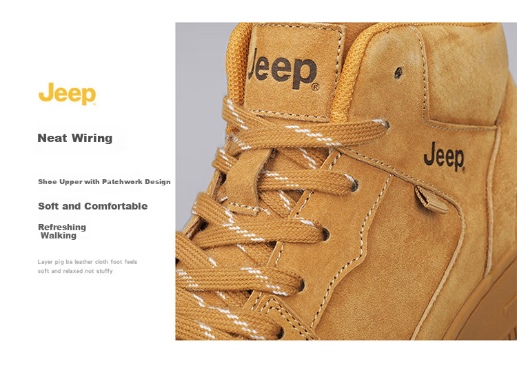 JEEP Men's Shoes, Autumn 2026 New Style Retro National Trend Sneakers, Versatile Breathable Shoes, Casual Sports Work Boots 9
