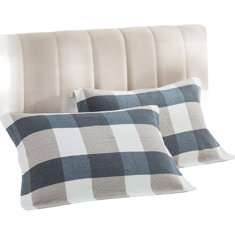 Набор полотенец Grace Home Textiles Gentleman Plaid Pure Cotton Thickened Sweat-Absorbing Large Pillowcase, два полотенца, синий, 80*50см