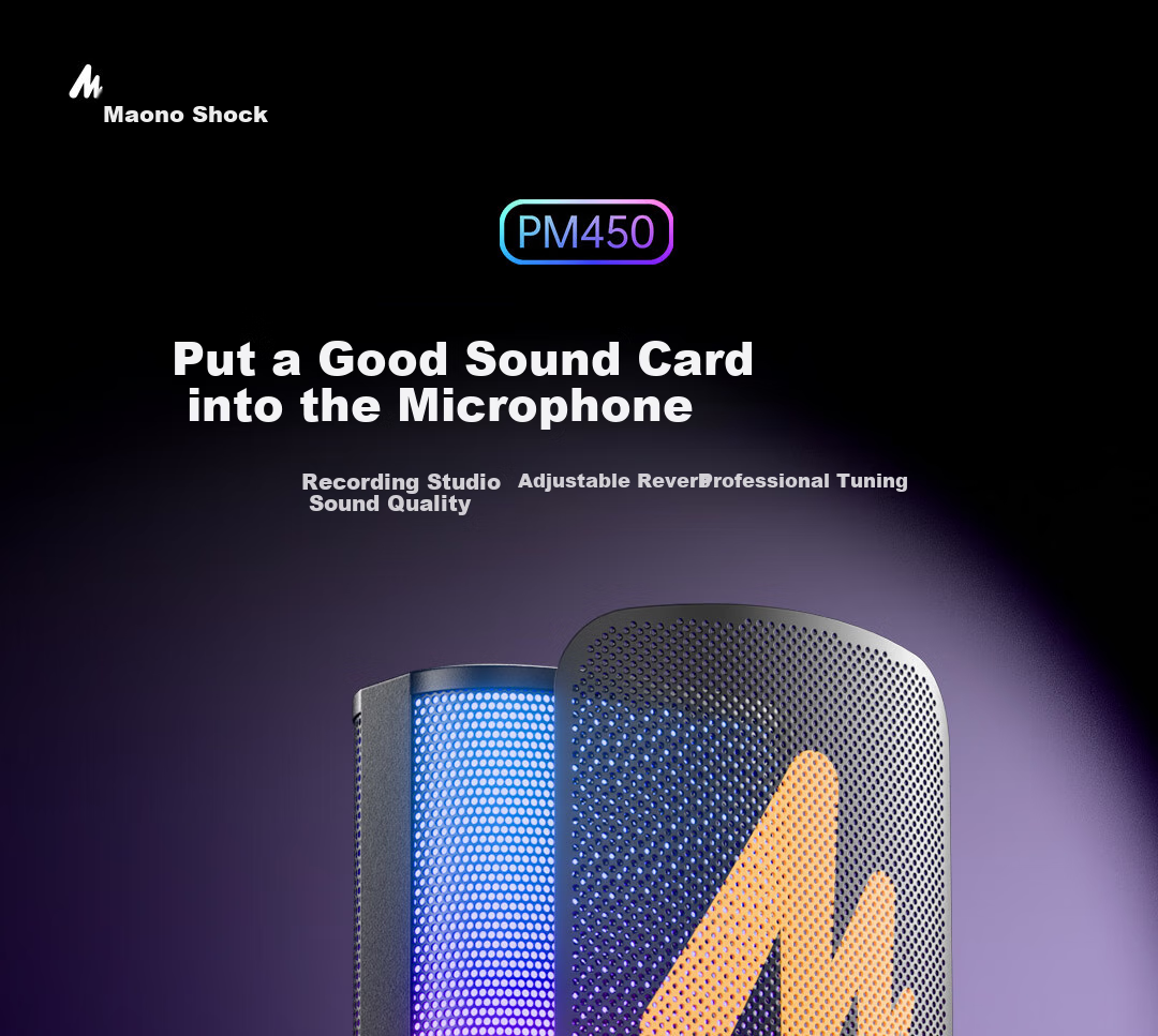 Maono Dynamic Microphone, Professional Live Streaming And Recording Speaker, Gaming Noise Reduction Computer Microphone, Host Voiceover Microphone, Built-In Sound Card, Shanke (PD300) Cantilever Model 3