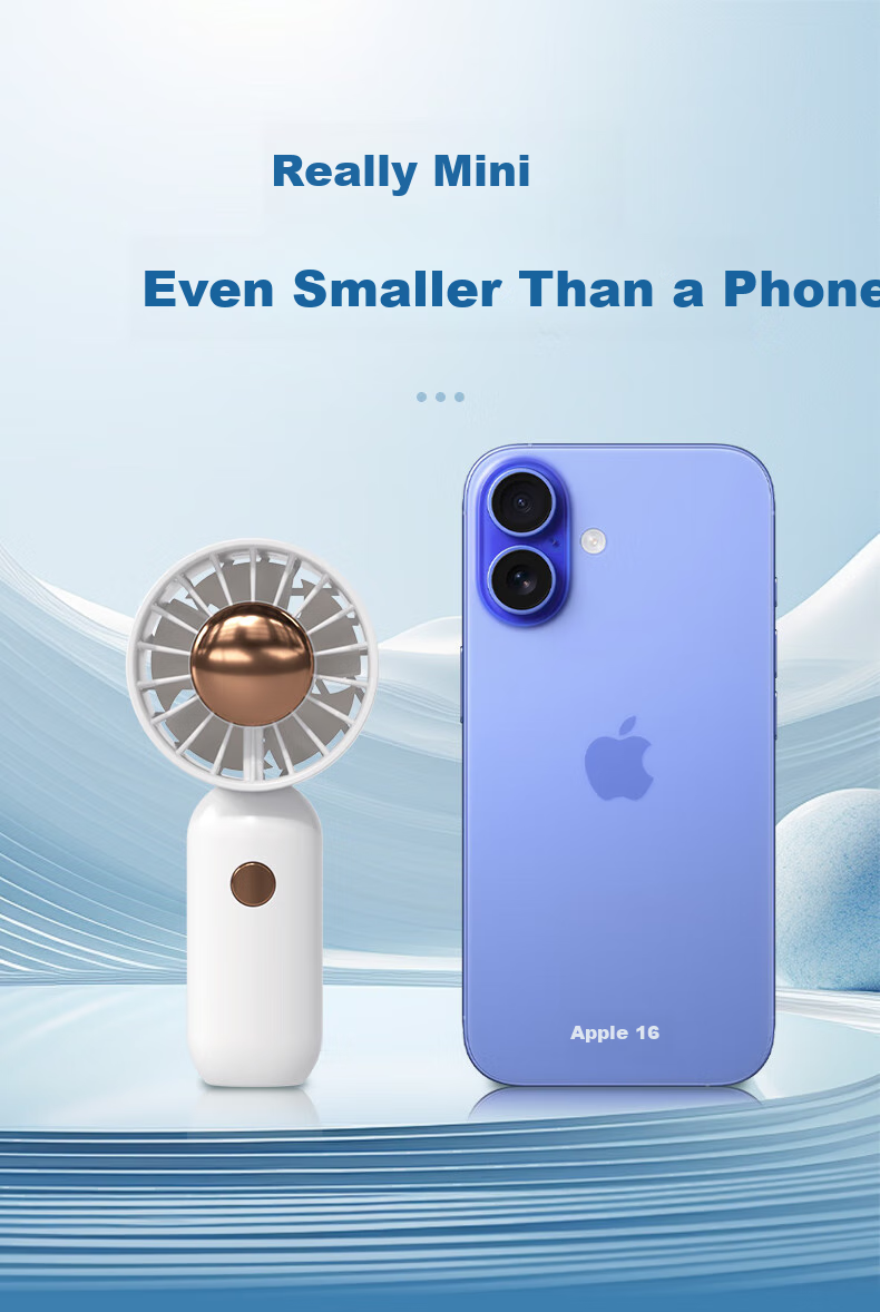 Jinlongxing [Turbo Wind Concentration] Handheld Mini Portable Fan with Long Battery Life, Quiet Operation, Lanyard, And Compact Desktop Design - Blue 14